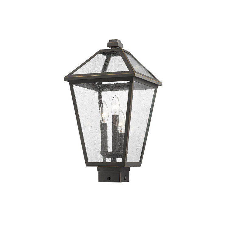 Anaye Lantern Head, Rubbed Bronze, Seeded, 19" H x 10" W x 10" D
