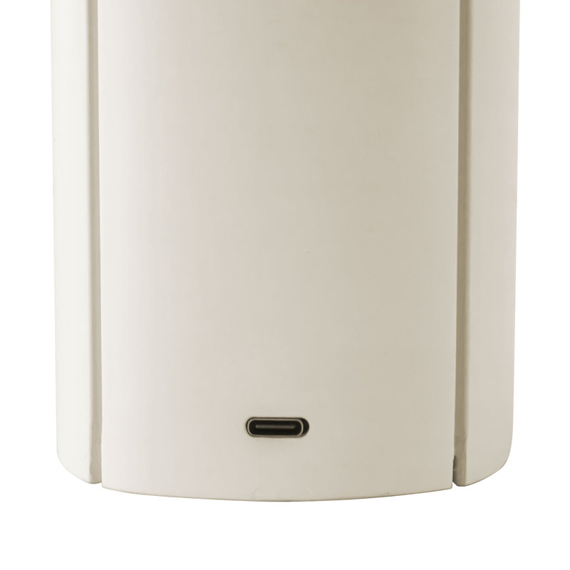 Folio 10-in Black dimmable LED Table Lamp, Pearl White