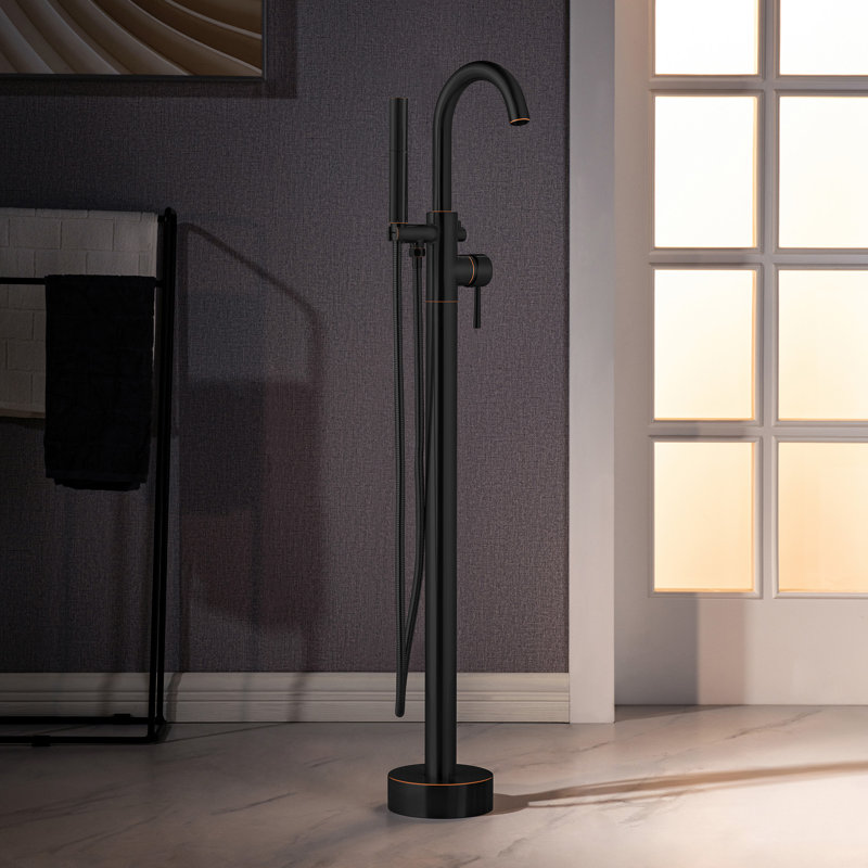Ember 1 Handle Freestanding Tub Filler with Diverter, Oil Rubbed Bronze