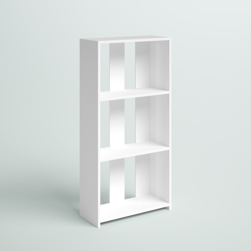 Modern White Color Bookshelf, 3 Shelves, 23.6 x 9.8 x 48.0 Inches | 100% Melamine Coated Particle Board, Thickness: 0.7 Inches | Wall-Mountable Design for Space-Saving Storage, Elegant & Functional Home Organization
