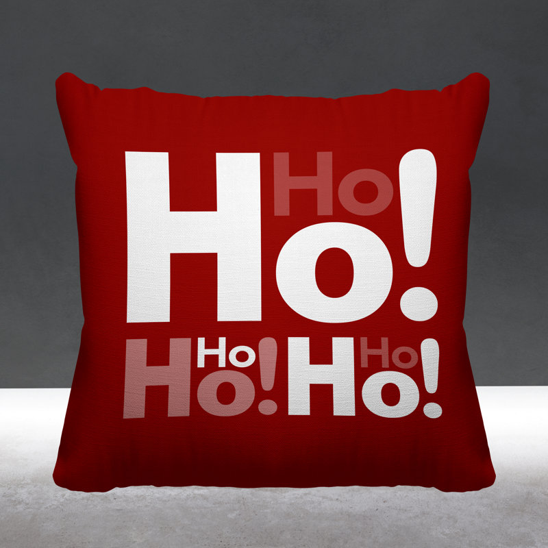 Coussin intérieur / extérieur Hohoho Christmas, L 15 po x H 15 po, Rouge