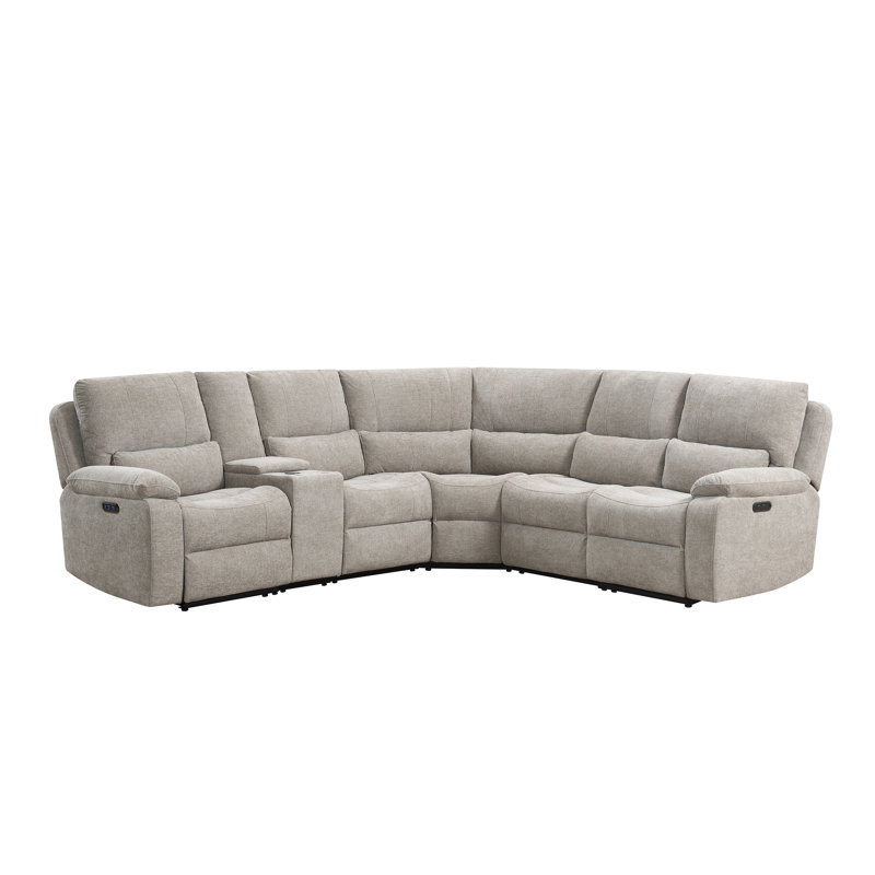 5 Seater Electric Reclining Corner Sofa , Beige
