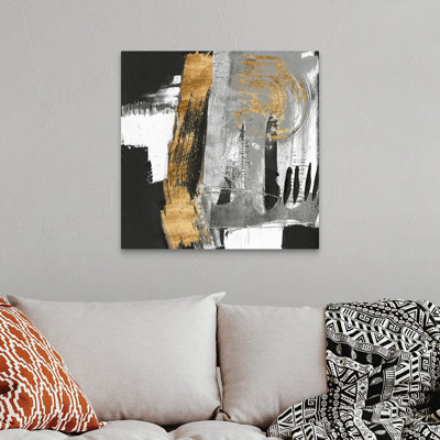 " Golden Strokes II Canvas Wall Art " by Jennifer Goldberger Painting Print