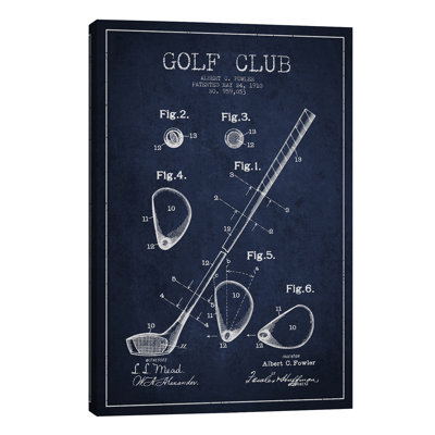 Golf Club Patent by Aged Pixel - Wrapped Canvas Print