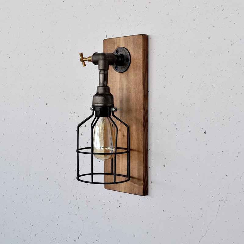 Lampe murale élégante, 100% bois massif, 15,7 x 5,5 x 6,3 pouces | Douille E27, 200 W maximum | Conception unique en bois, parfaite pour le salon, la chambre à coucher ou le bureau | Solution d'éclairage élégante avec finition naturelle