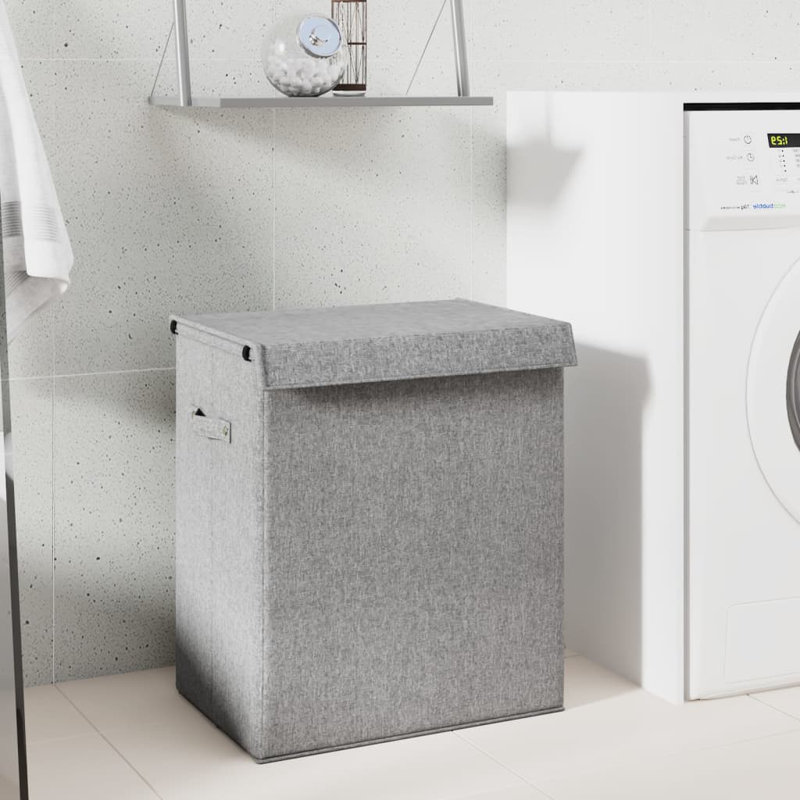 Foldable Laundry Hamper 20.1X13.6X23.2" Faux Linen Fabric