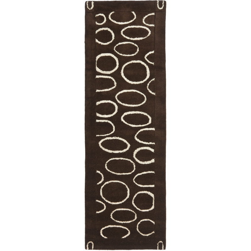 Amier Hand Tufted Wool And Viscose Geometric Rug, Runner 2'6" x 8'