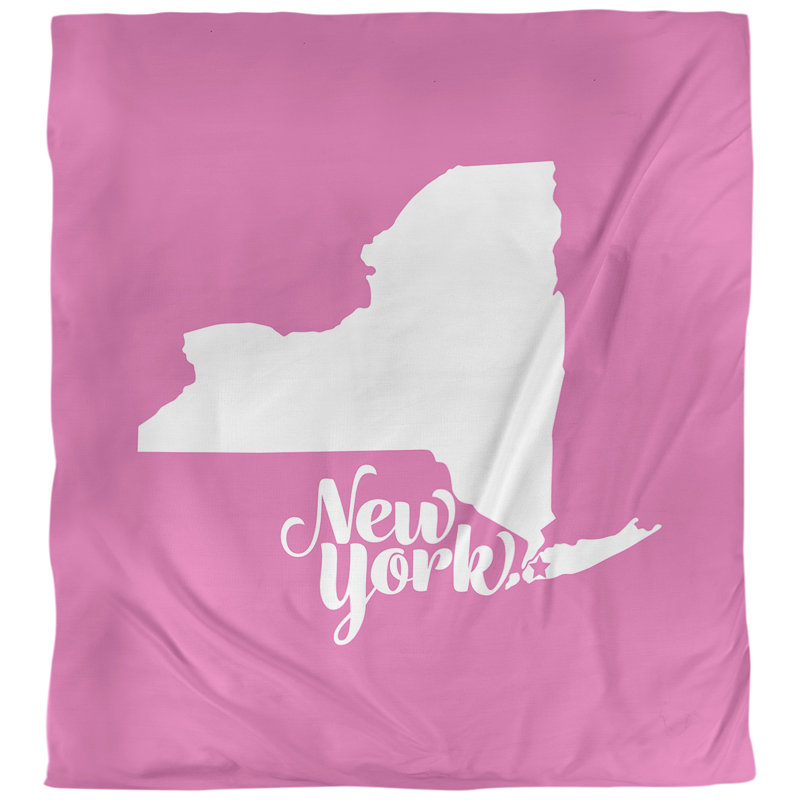 Housse de couette new york, Rose, Microfibre