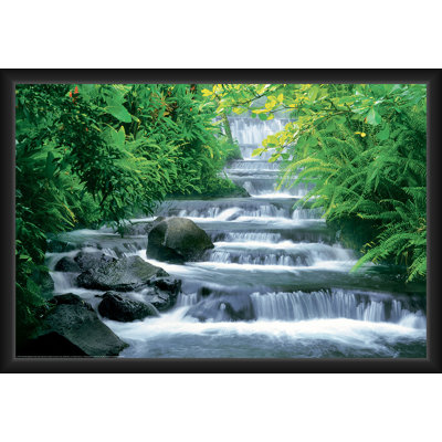  Officially Licenced Fortuna Falls Nature Waterfall Framed Art Poster - 24 x 36 Inch - Sturdy Engineered Wood Frame with Plexi Glass - Ready to Hang
