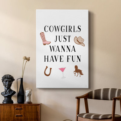 Cowgirls Just Wanna Have Fun - galerie sur mesure enveloppée Cavas