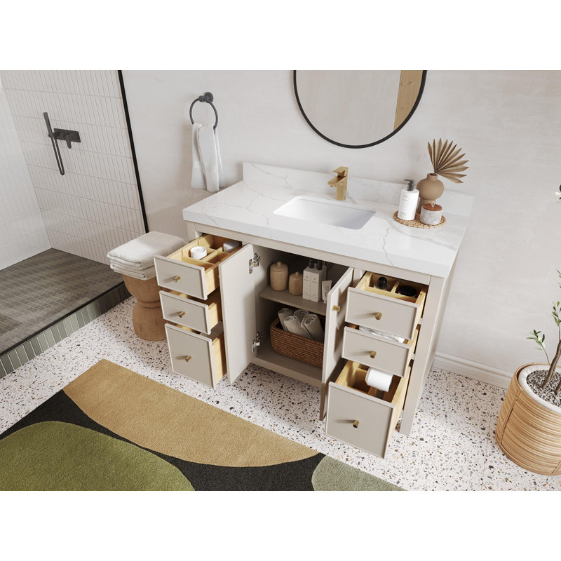 Meuble-lavabo simple 48 po avec plateau Chicago