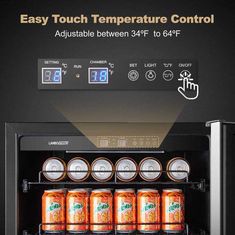 Lanbopro 112 Cans (12 oz.) 5.4 Cubic Feet Beverage Refrigerator