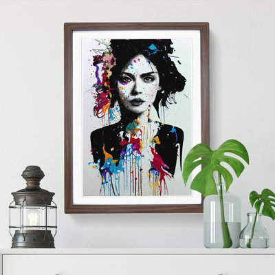 Paint Splashed Woman No.5 - Framed Print