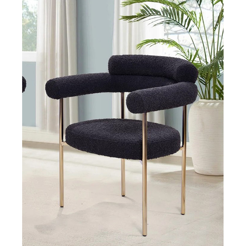 Jalon Upholstered Dining Chair, Black/Gold