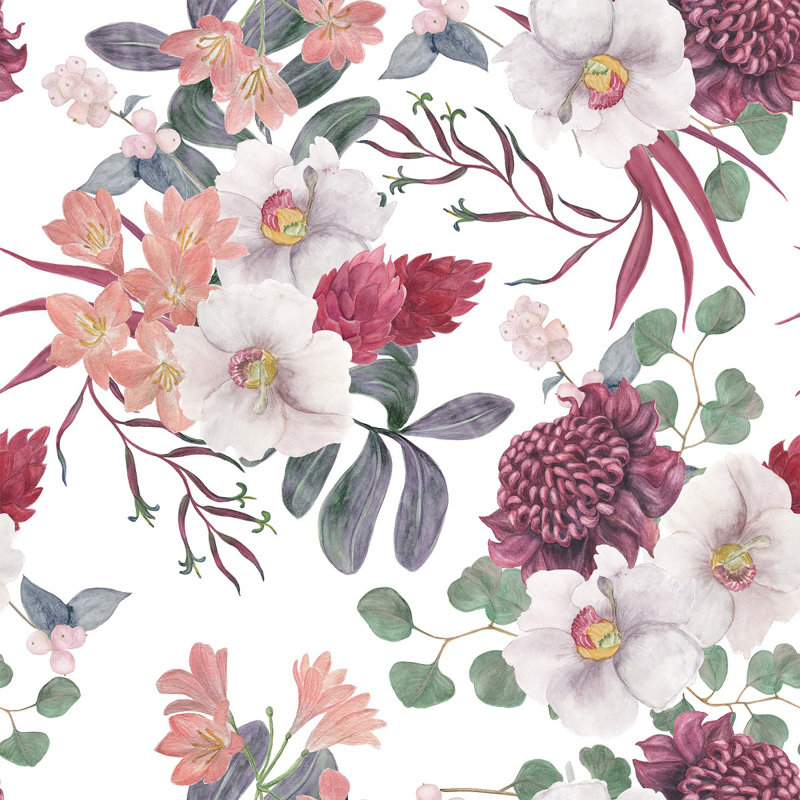Floral Tile, 2.08' W x 18.75' L