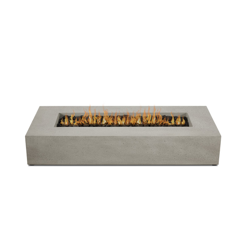 La Valle 72" Rectangle Propane Fire Table, Flint