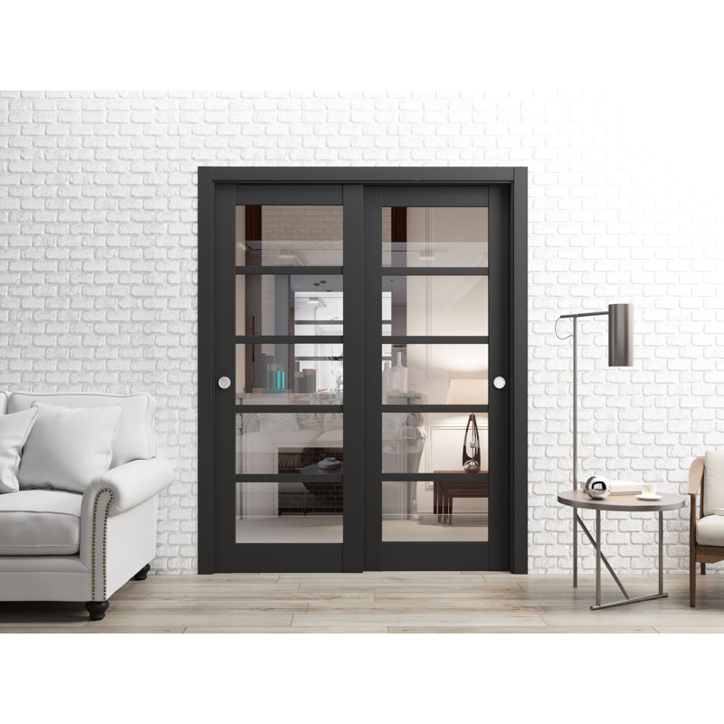 Portes de placard coulissantes en bois Quadro, 64 po x 80 po