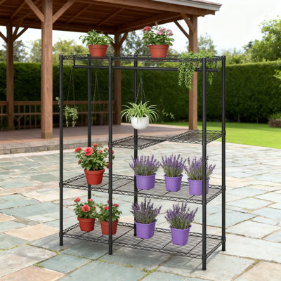 5-Tier Vertical Plant Stand For Indoor And Outdoor Use, Heavy-Duty Adjustable Plant Shelf With Large Capacity For Multiple Potted Plants, Space-Saving by Arlmont & Co.