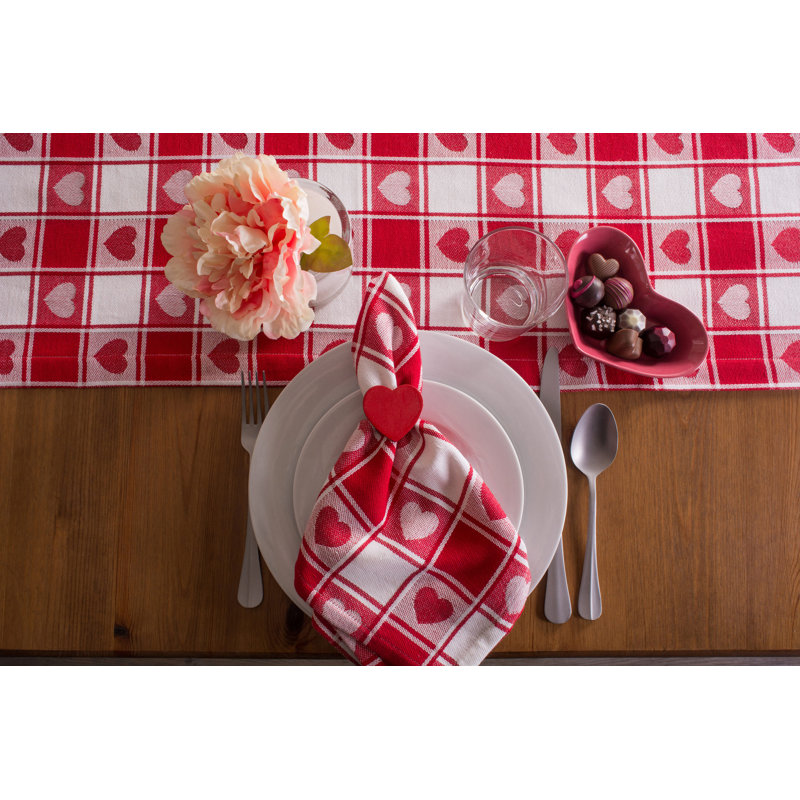Pigg Woven Hearts Tablecloth, 52" L x 52" W