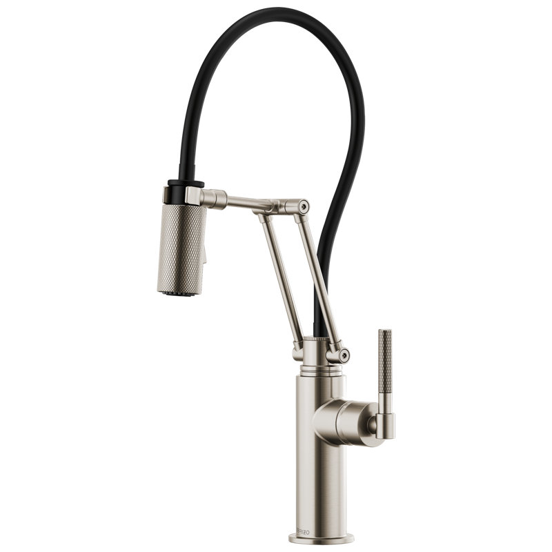 Litze® Articulating Faucet with Knurled Handle, Stainless