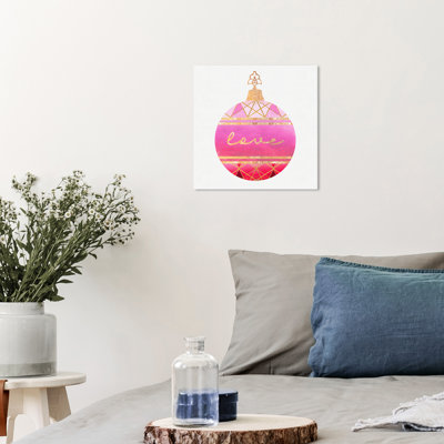 Typographie et citations, impression sur toile rose moderne, ornement Ruby Geo