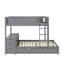 Lit superposé double avec lit gigogne simple, rangement et bureau-1371765090