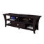 Meuble télé avec pieds courbés en bois et 4 tablettes, 60 po, brun