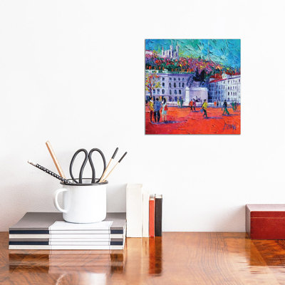 La Place Bellecour In Lyon by Mona Edulesco - Wrapped Canvas Painting
