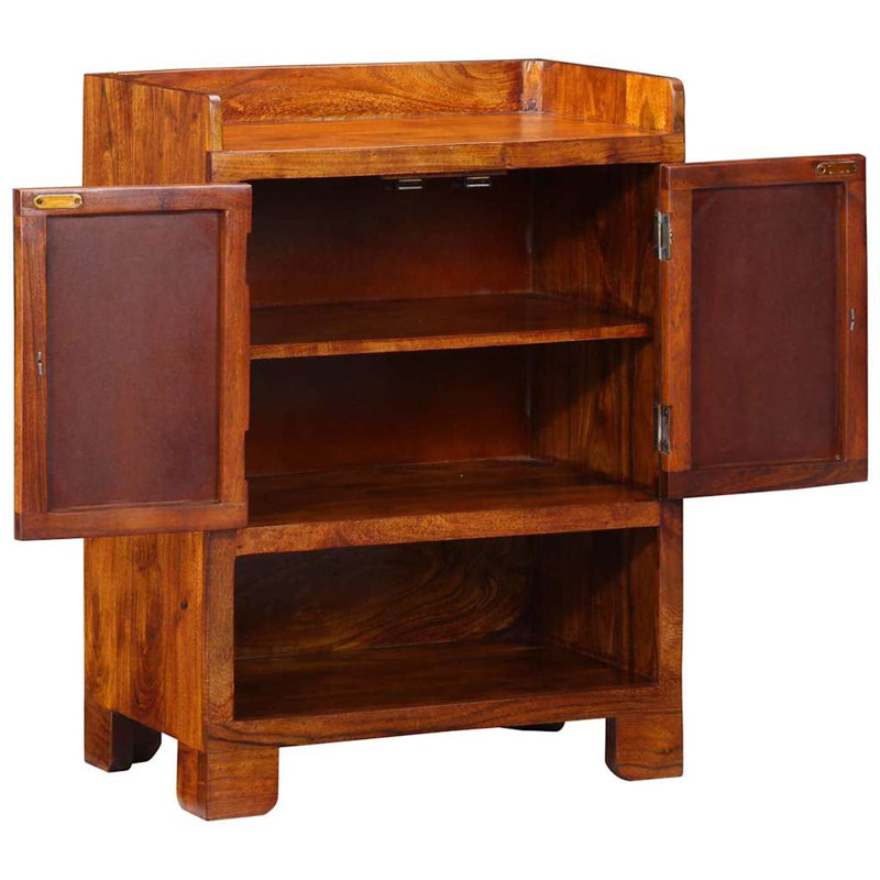 6 Pair Solid Wood Shoe Storage Cabinet