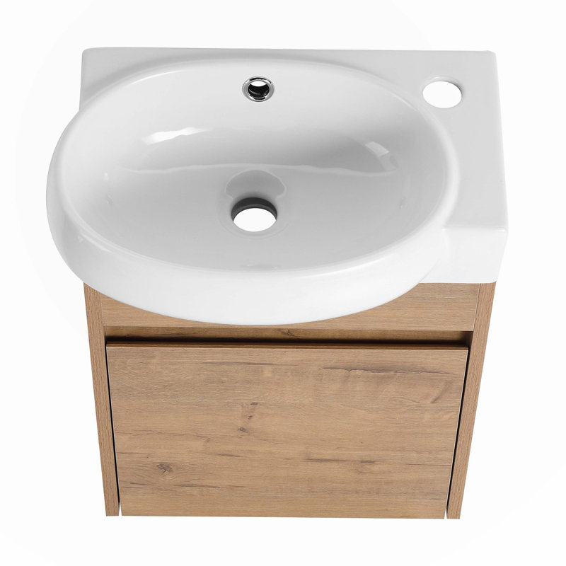 Meuble-lavabo simple 15 po avec plateau en céramique Crissyfield