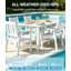 Ensemble de salle à manger d'extérieur 7 pièces pour 6 personnes, résistant aux intempéries, avec trou pour parasol et structure en aluminium HIPS. Modèle moderne, robuste et confortable, idéal pour terrasse, jardin, véranda, patio ou piscine. Comprend 1 table et 6 chaises.-124652786