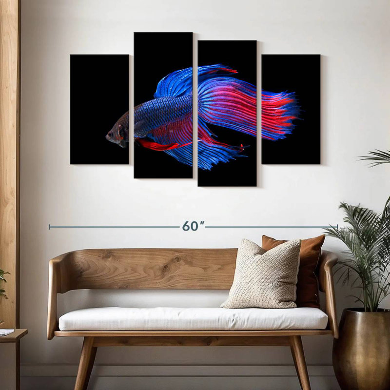 Brampt Glowing Betta Fish, 32" H x 52" W