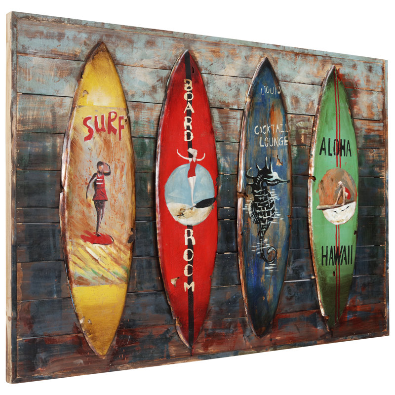 Handmade Coastal Transportation Wall Decor on Metal