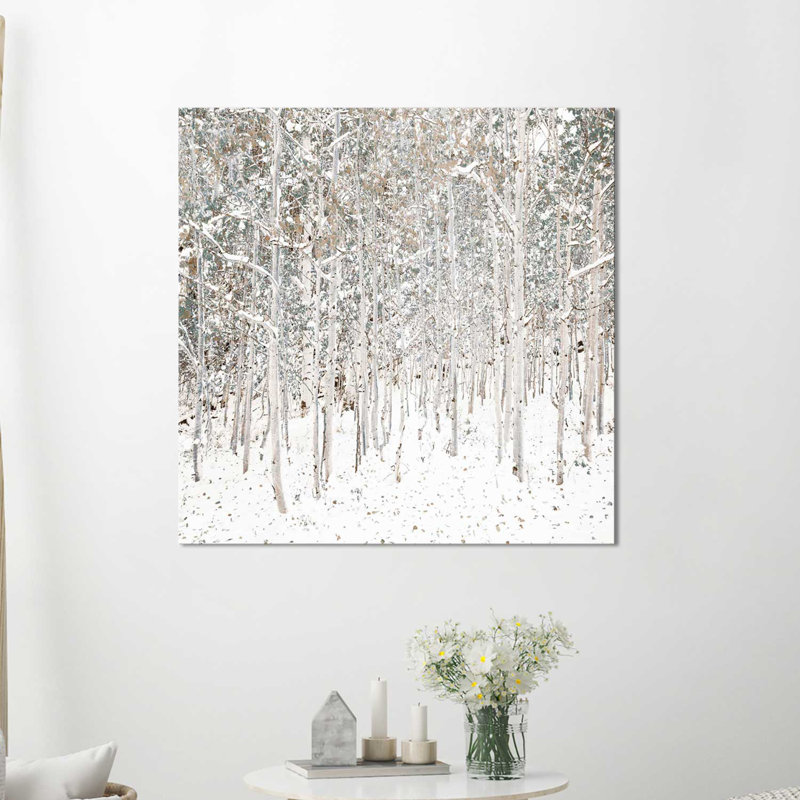 «White Snow Wonderland», reproduction de photo sur toile, H 36 po x l 36 po x P 1,5 po, Toile tendue