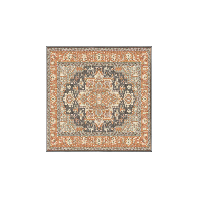 Floriane Hand Loomed Washable Oriental Indoor Rug, Square 5'