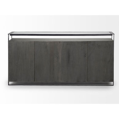 Buffet en bois de manguier de 72 po de largeur Elvera