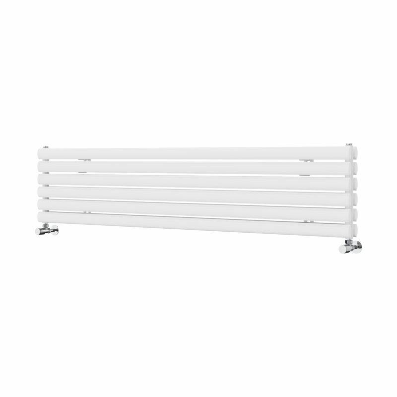 Brunella Oval Panel Radiators, 35.4cm H x 180cm W x 7.8cm D, White
