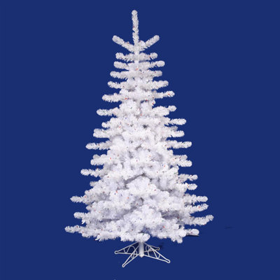 Arbre de Noël artificiel blanc pré-éclairé en cristal - lumières multiples