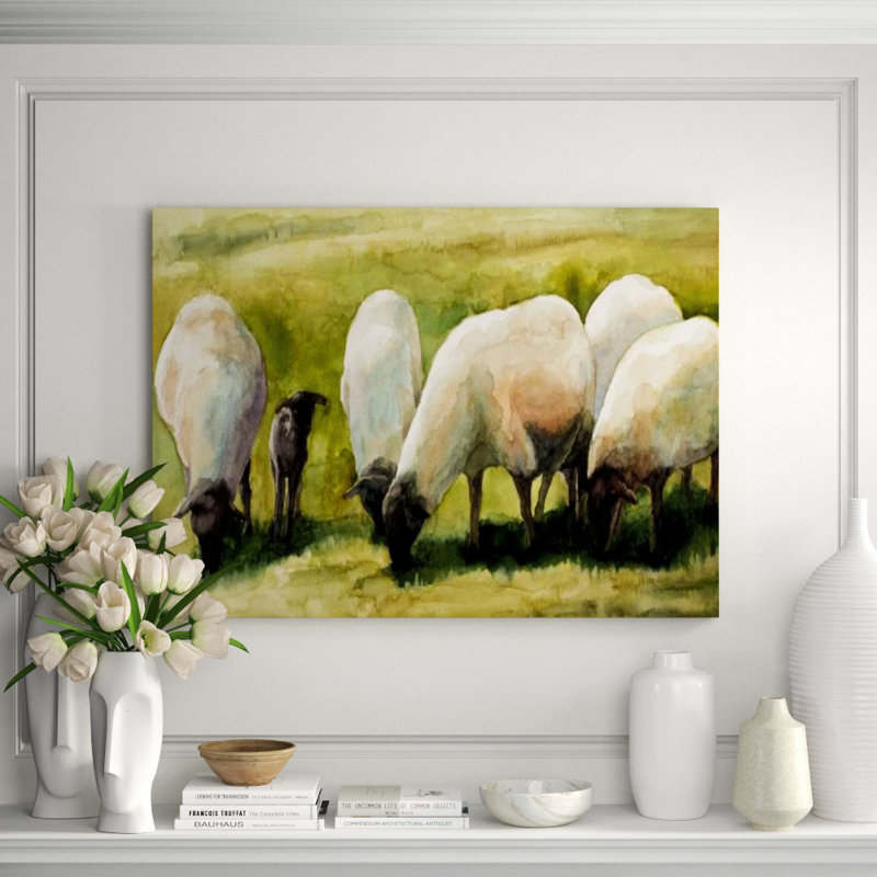 On The Grass Painting by Sara Brown, Outdoor, 30" H x 58" W x 1.5" D