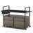 49" PE Wicker Bar Cart Portable Outdoor Table Made Of Durable Steel Frame And Tempered Glass Tabletop For Kitchen Prep And Grilling-966369246
