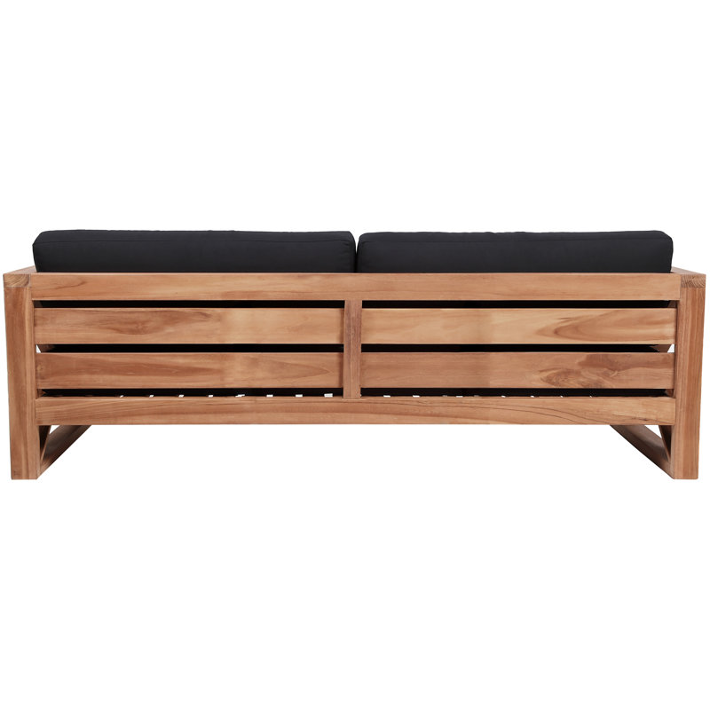 Anguilla Waterproof Fabric Outdoor Sofa, Black, 3