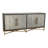 Sideboard, Solid Wood Frame, Vegan Leather, Grey