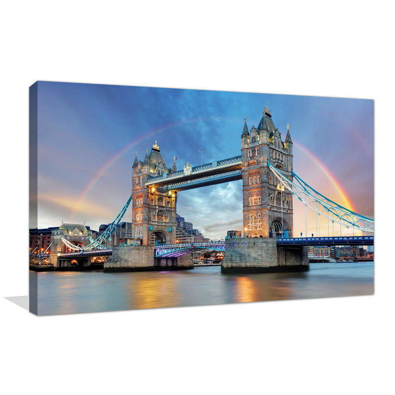 « london tour bridge », reproduction d’impression sur toile, H 28 po x l 48 po x P 1,5 po