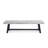 Rustic Dining Bench With Metal Base, Slat Panel Design Patio Bench