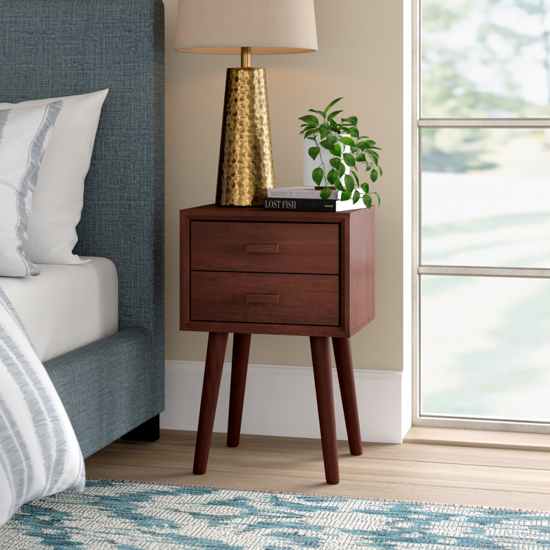 Basharat 15.75'' W Nightstand, Light Walnut