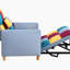 Chaise longue en velours Gratienne