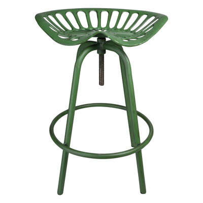Edith Swivel Adjustable Height Counter Stool with Steel Frame