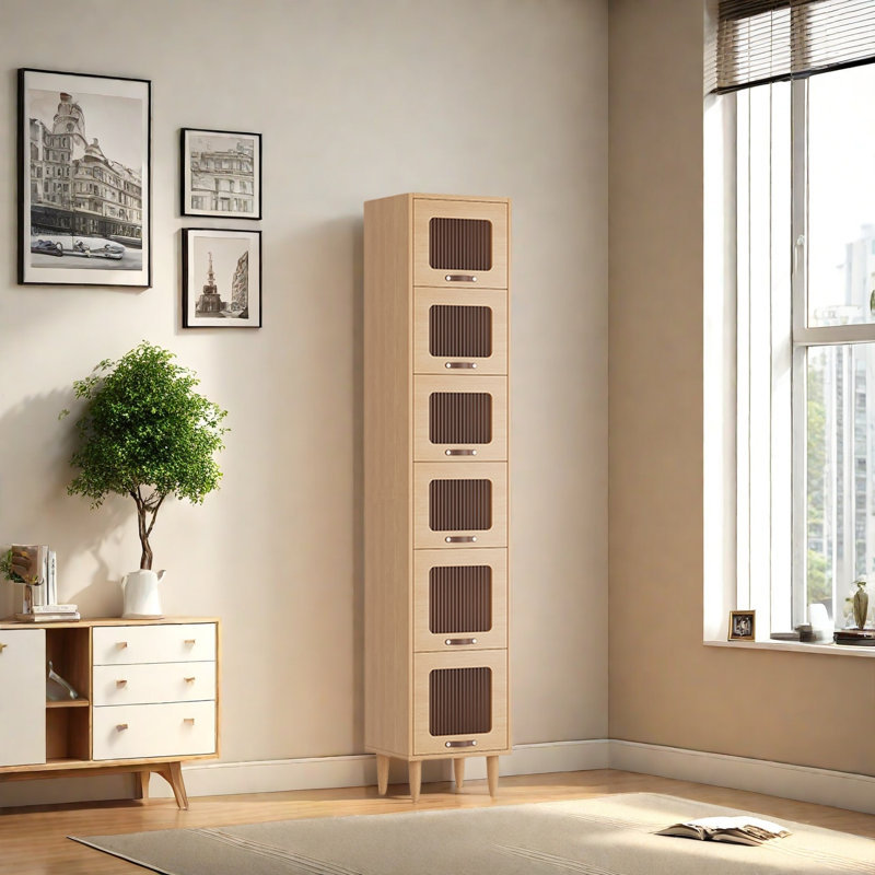 Rabehi, (6 tablettes) H 81,8 po x l 15,7 po x P 13,7 po, Brun