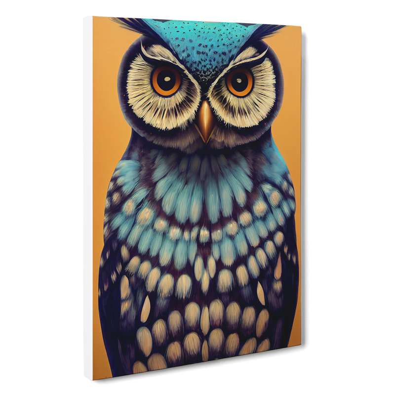 An Intense Owl - Wrapped Canvas Print, 50cm H x 35cm W x 3cm D