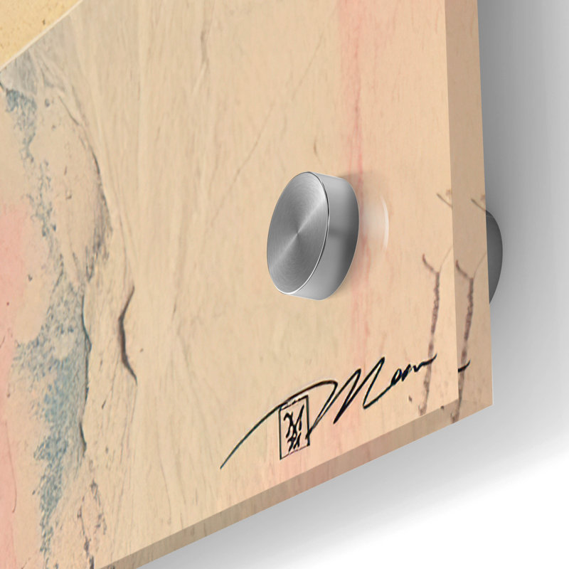 Art mural en verre Winston Porter «Collage Peach» par Momart, H 36 po x l 24 po x P 0,2 po